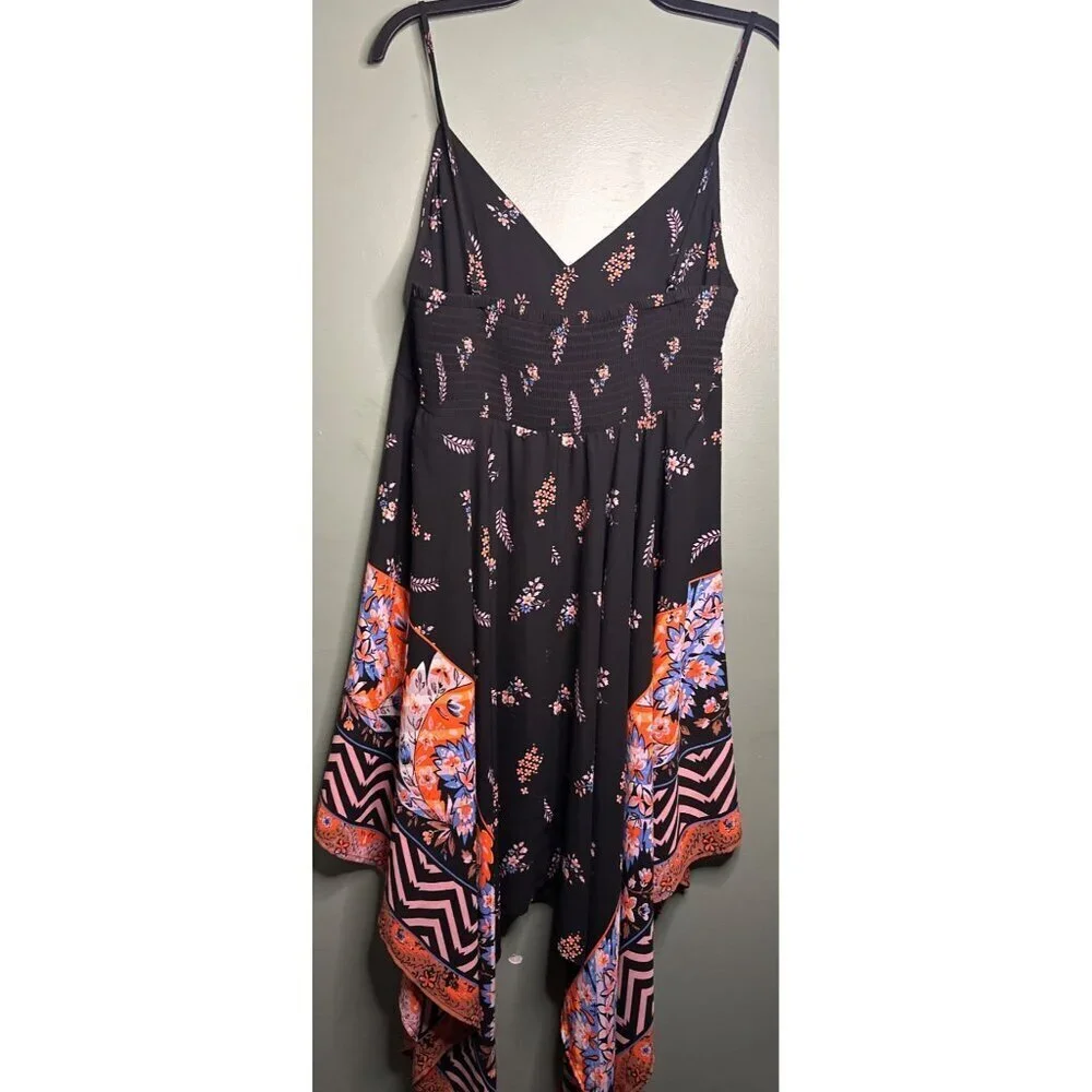 Express Women’s Size M Babydoll Dress Floral Aztec Y2K Retro Cottagecore Vtg
